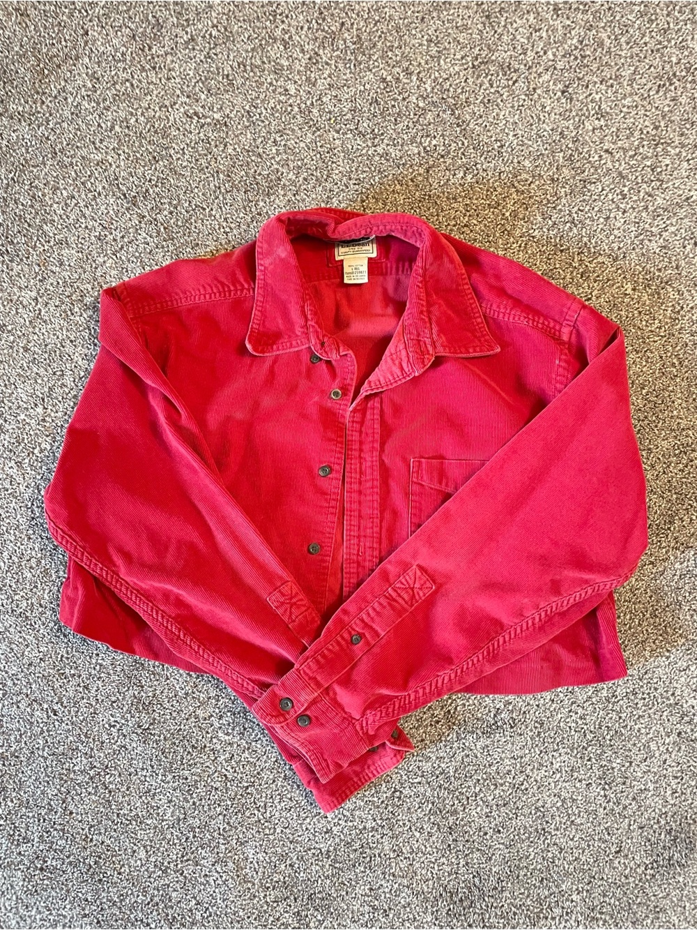 L.L. Bean Women's Red Corduroy Jean Jacket